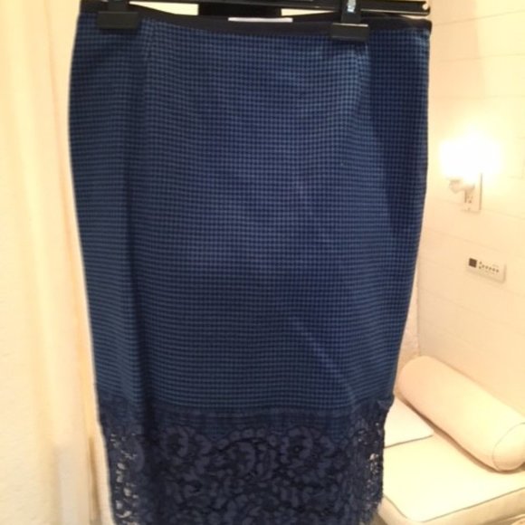 SACAI black and blue houndstooth skirt - Picture 1 of 2